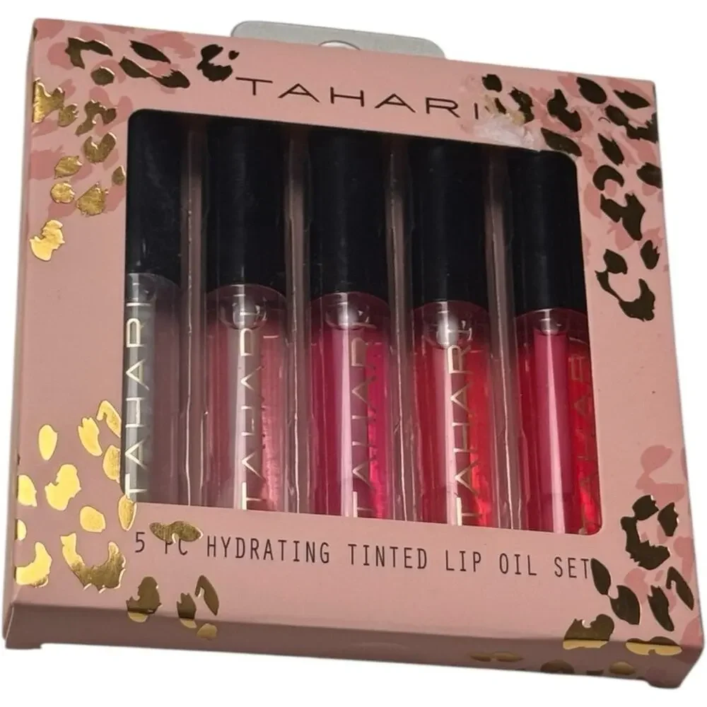 Tahari Hydrating Five Piece  Tinted Lip Oil Set New in Box